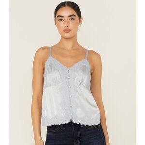 NWT Shyanne Women's Lace Trim Satin Cami